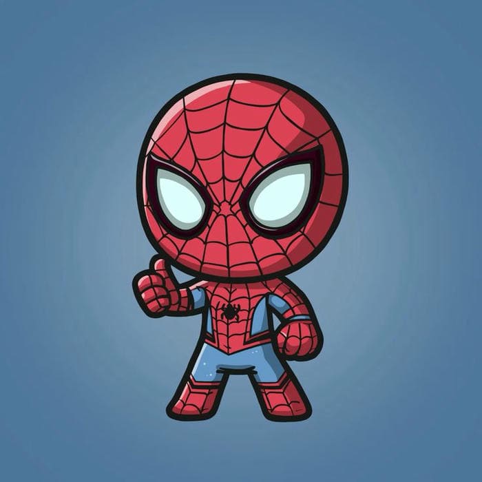 Hình Spiderman chibi đơn giản, cute