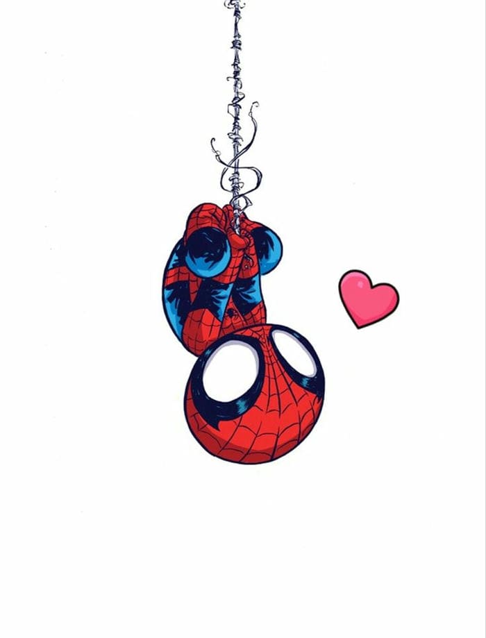 Hình ảnh Spiderman chibi đu dây