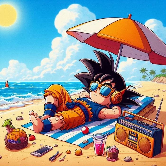 Hình ảnh chibi Goku đeo kính siêu dễ thương