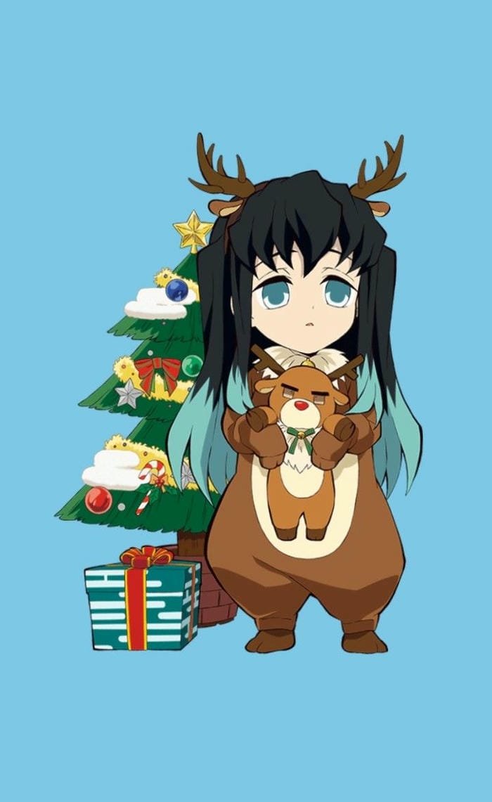 Hình ảnh chibi Muichirou hóa trang noel dễ thương