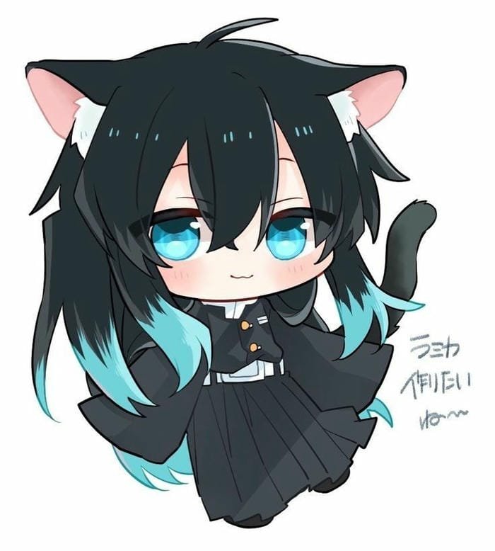Hình ảnh chibi Muichirou mèo con đáng yêu