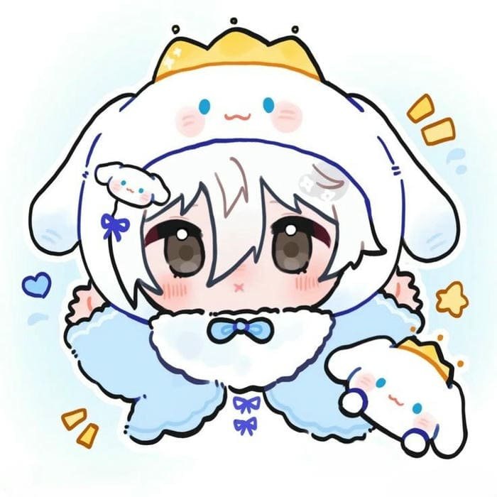 Hình ảnh chibi Nagu đội mũ Cinnamoroll siêu đáng yêu