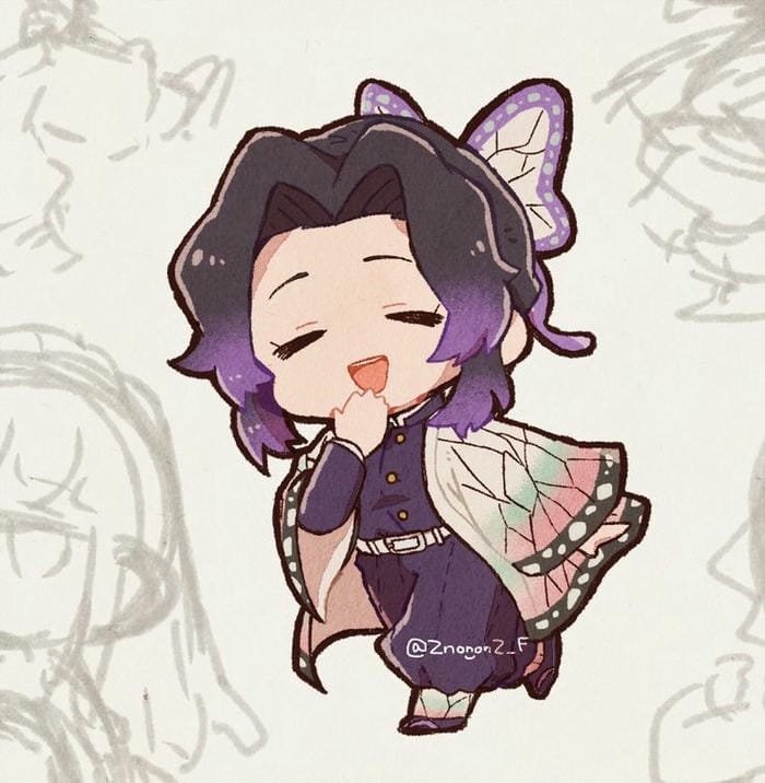 Hình ảnh chibi Shinobu đơn giản, dễ thương