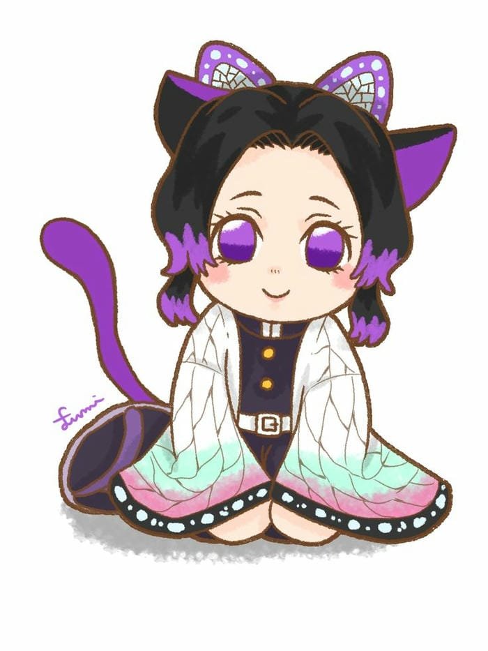 Hình ảnh chibi Shinobu mèo con đáng yêu