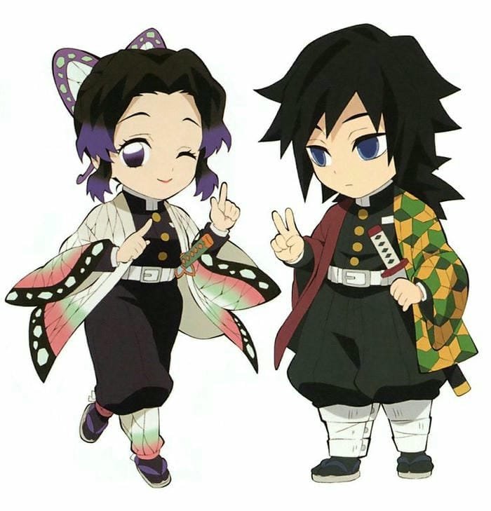 Hình ảnh chibi Shinobu và Giyuu đáng yêu