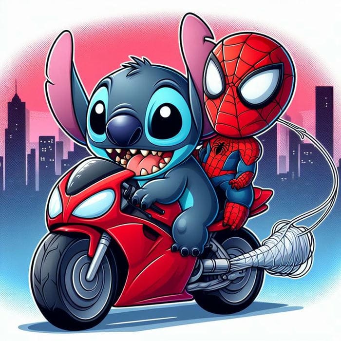 Hình ảnh chibi Spiderman và Stitch