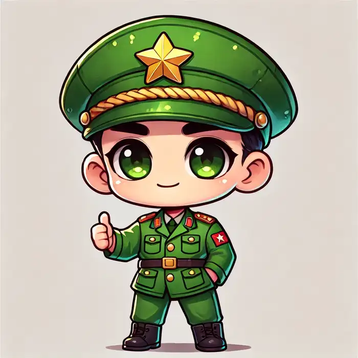 Hình ảnh chibi chú bộ đội siêu đáng yêu