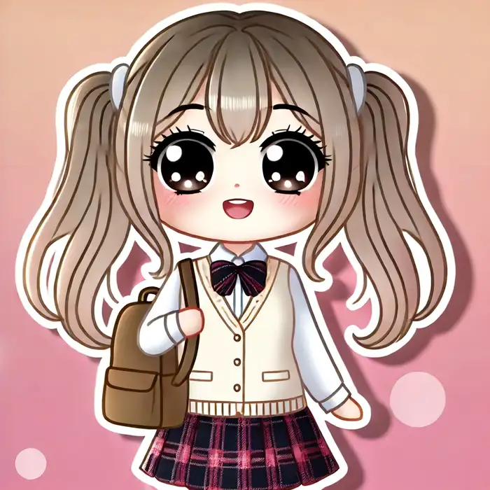 Hình anime chibi học sinh cute