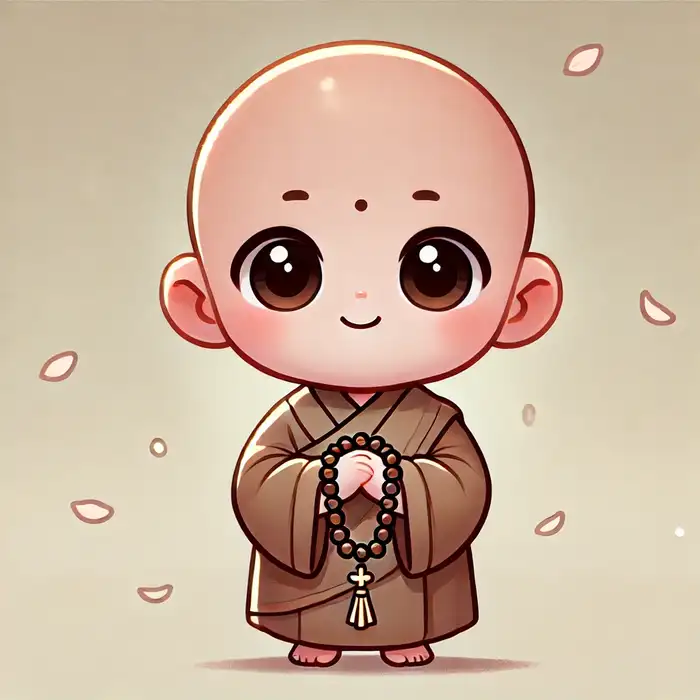 Hình chibi hòa thượng hình chú tiểu đáng yêu