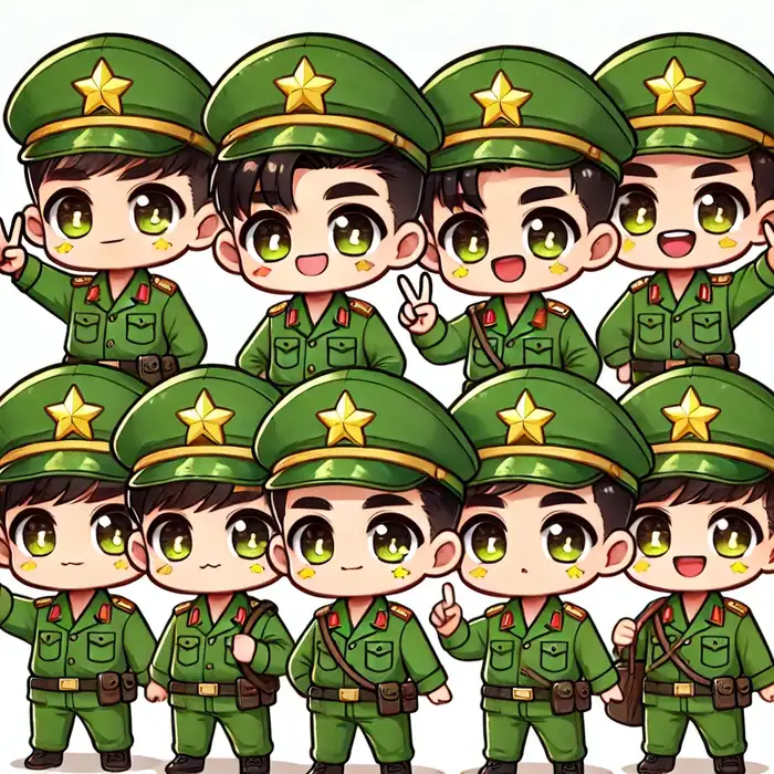 Hình chibi những chú bộ đội đáng yêu