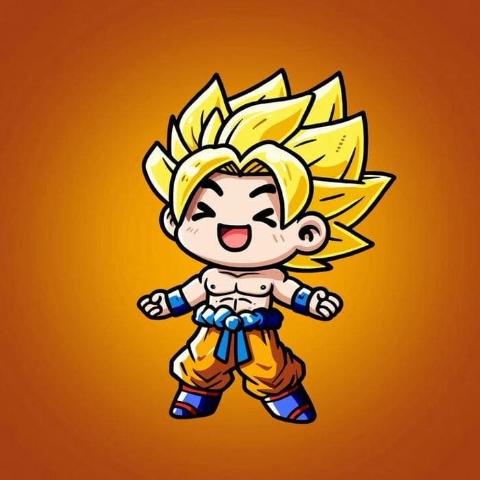 Hình vẽ chibi Goku siêu dễ thương