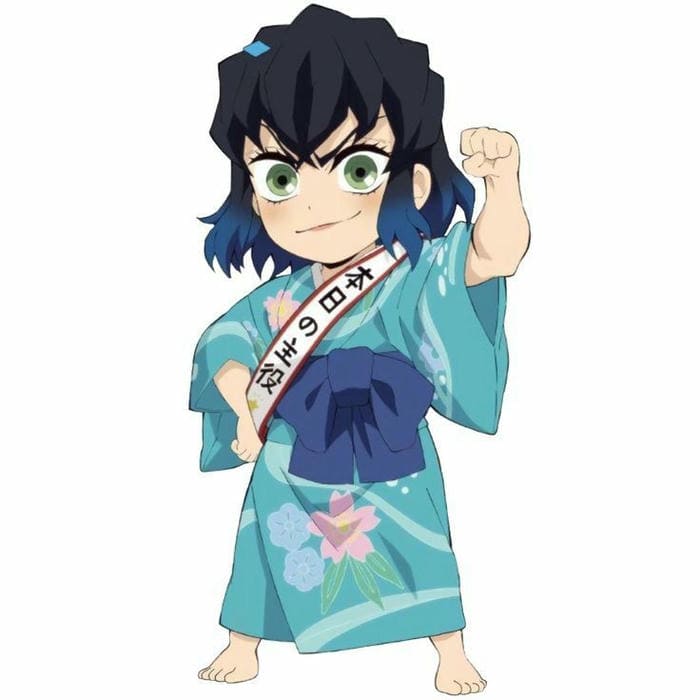 Inosuke Hashibira chibi mặc kimono siêu dễ thương