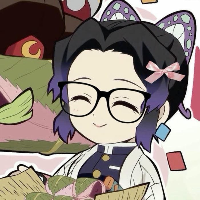 Shinobu Kocho chibi đeo kính siêu đáng yêu