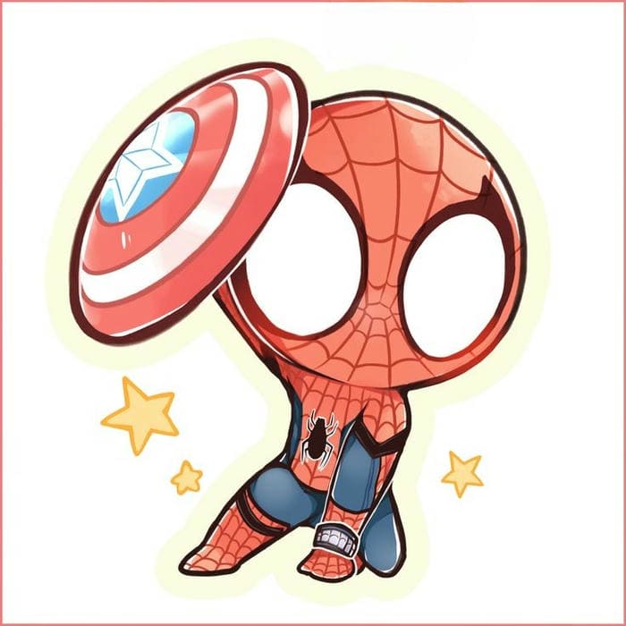 Spider-Man chibi đơn giản, dễ thương