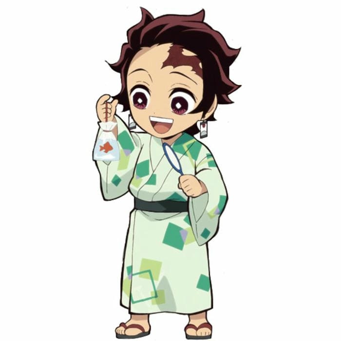 Tanjiro chibi mặc kimono siêu đáng yêu