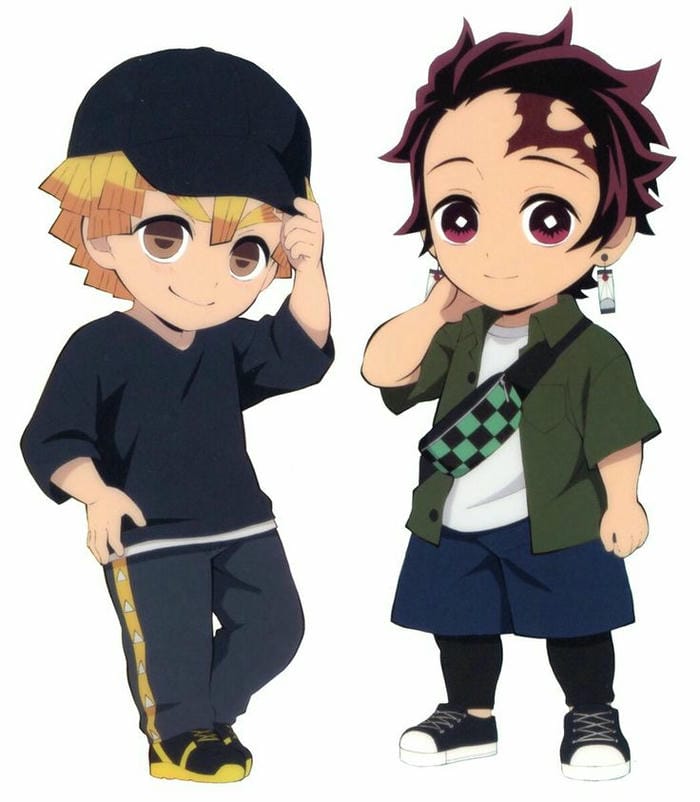 Tanjiro và Zenitsu chibi dễ thương