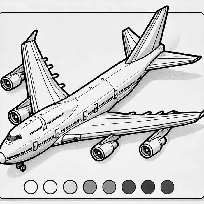 Tranh tô màu máy bay Boing 747