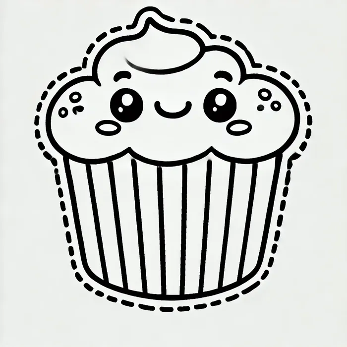 Tranh tô màu sticker cupcacke cute cho bé