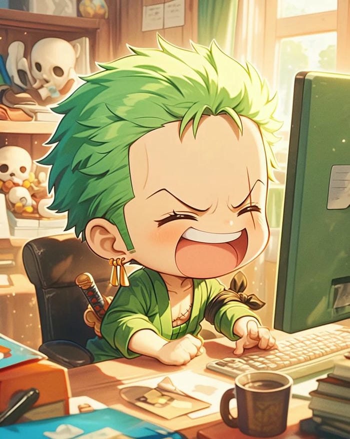 Zoro chibi trong One Piece siêu dễ thương