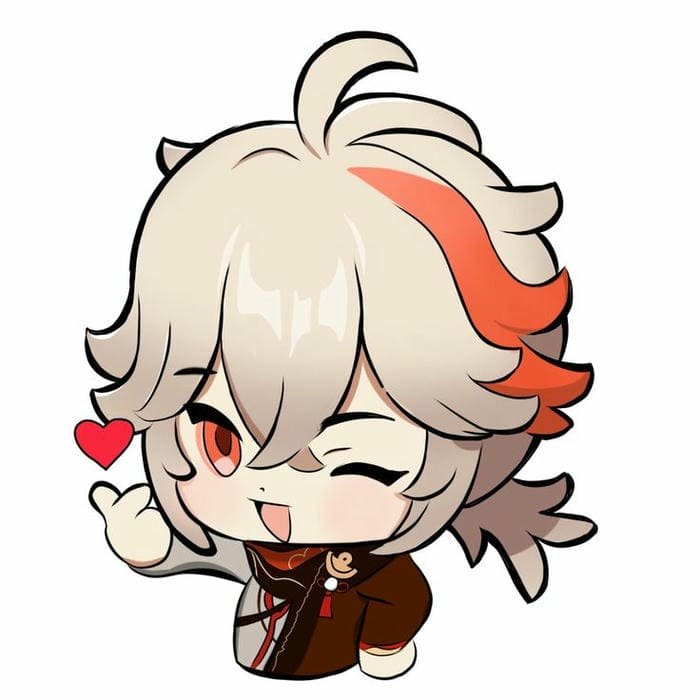 Ảnh Kazuha chibi thả tim siêu đáng yêu