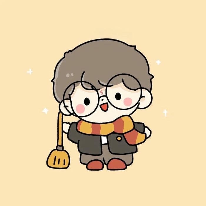 Ảnh chibi Harry Potter đơn giản đáng yêu