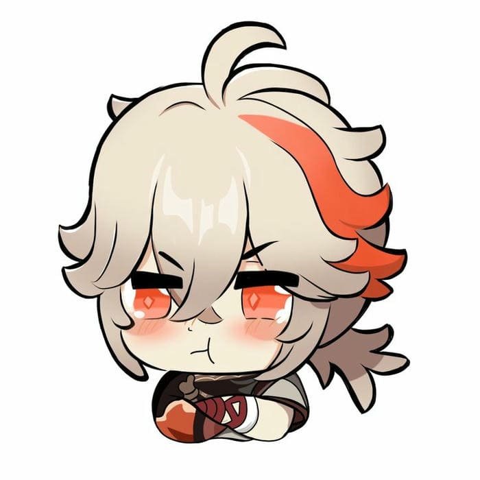 Ảnh chibi Kazuha biểu cảm tức giận siêu đáng yêu