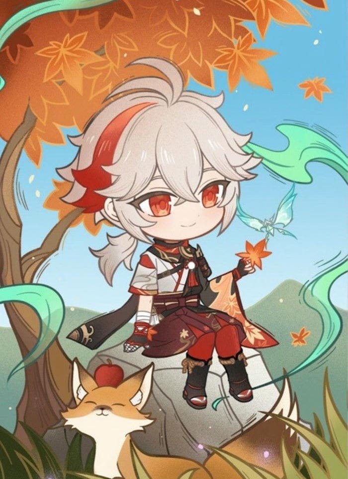 Ảnh chibi Kazuha siêu dễ thương