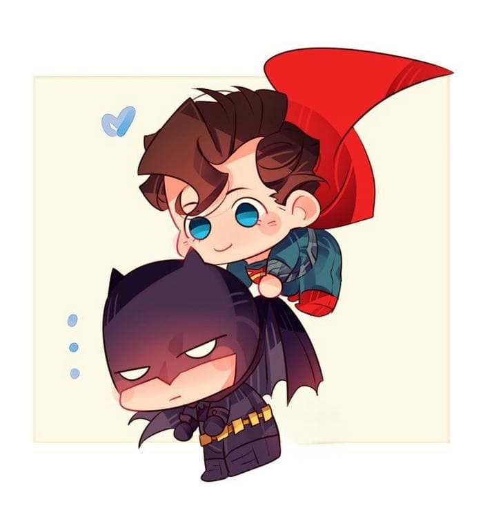Ảnh chibi Superman và Batman siêu đáng yêu
