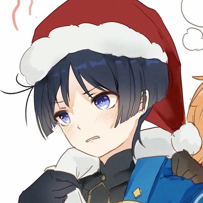 Ảnh chibi Wanderer đội mũ noel siêu dễ thươnh