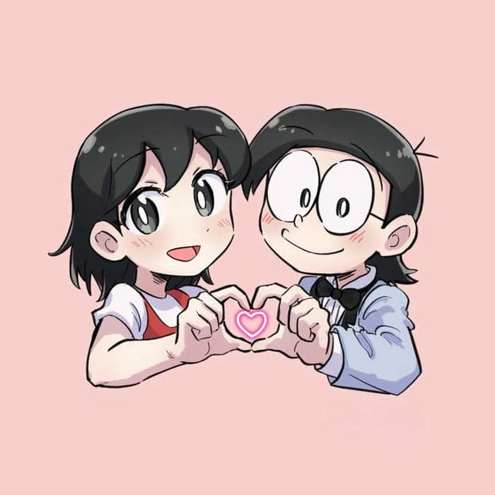 Ảnh chibi hình vẽ Nobita và Shizuka