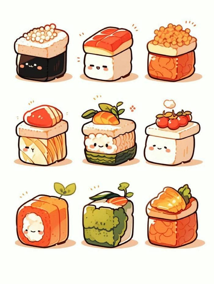 Ảnh chibi sushi đáng yêu