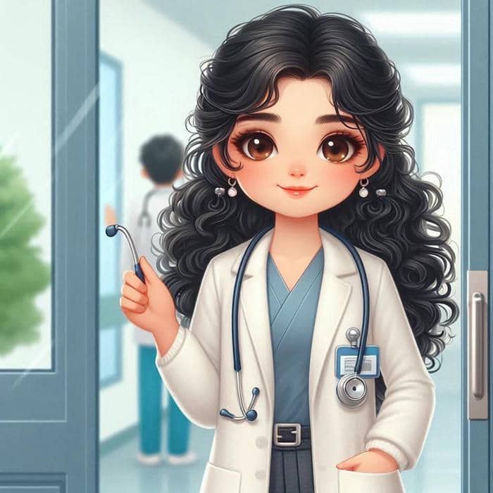 Ảnh hình chibi nữ bác sĩ