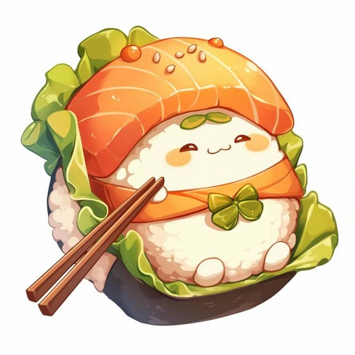 Ảnh hình chibi sushi cute