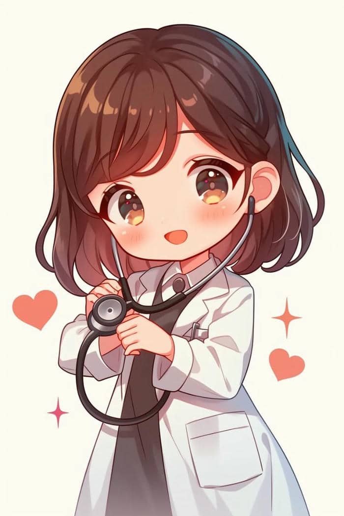Ảnh hình nền bác sĩ chibi
