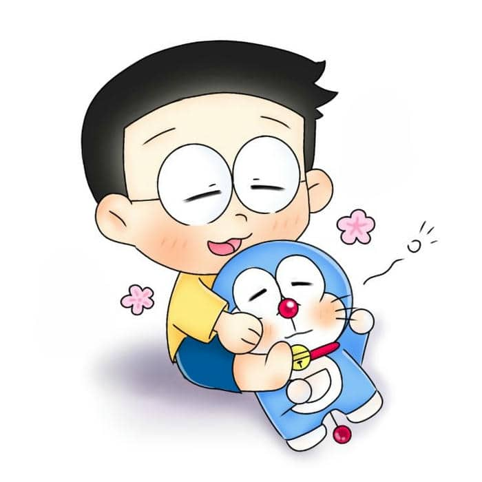 Ảnh hình vẽ Nobita và Doraemon siêu đáng yêu