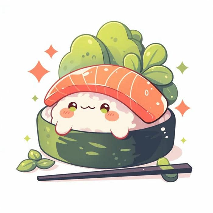 Ảnh sushi chibi siêu dễ thương