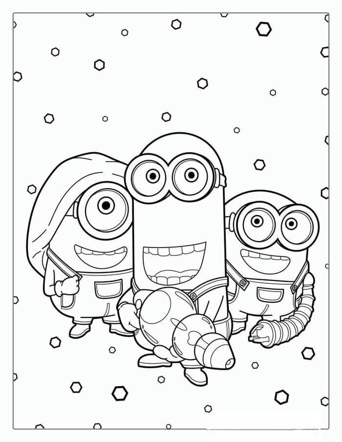 Ảnh tranh tô màu những người bạn Minion cute