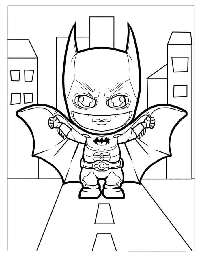 Batman chibi tranh tô màu siêu cute