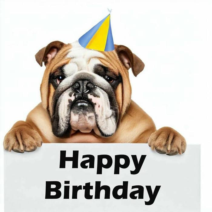 Bulldog Happy Birthday Card