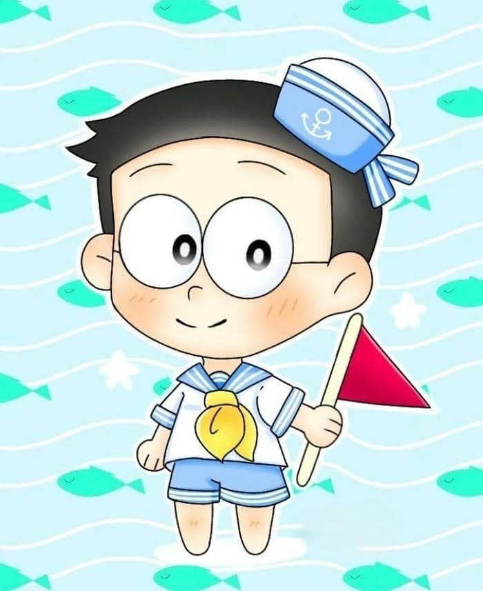 Chibi Doraemon trang phục thủy thủ siêu cute