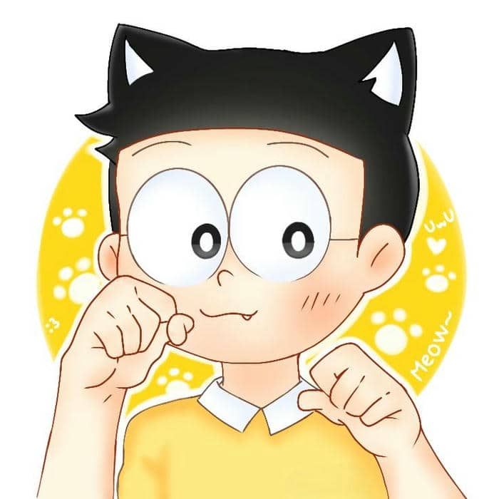 Chibi Nobita tai mèo siêu đáng yêu