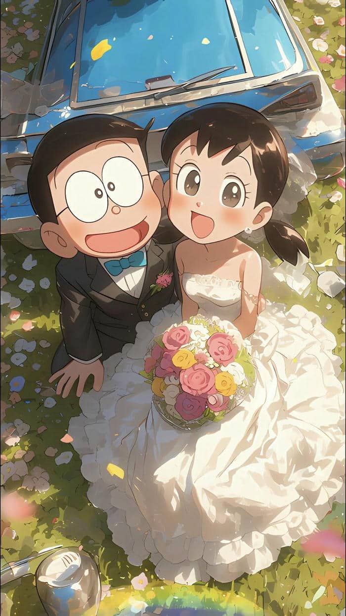 Chibi Nobita và Shizuka siêu cute