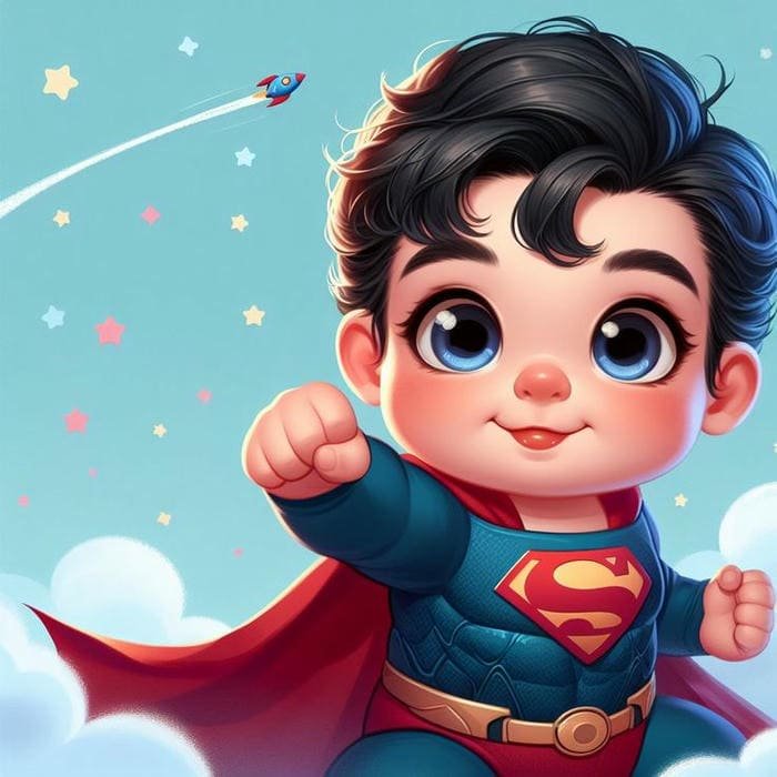 Chibi Superman baby siêu đáng yêu