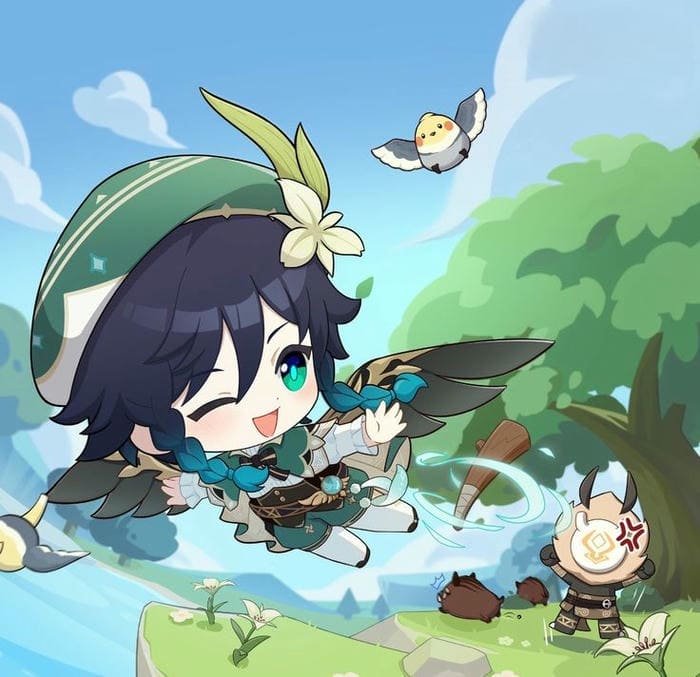 Chibi Venti genshin impact siêu đáng yêu
