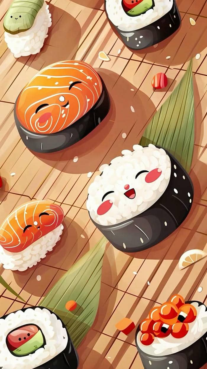 Chibi những miếng sushi cute