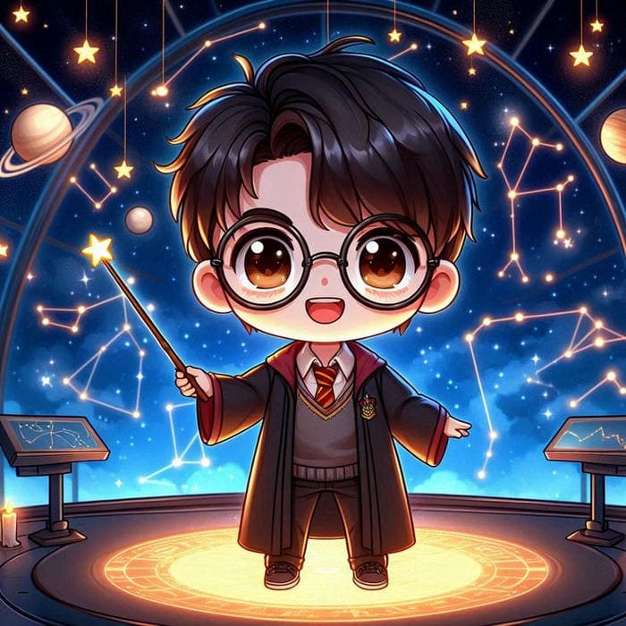 Harry Potter Chibi sử dụng đũa phép