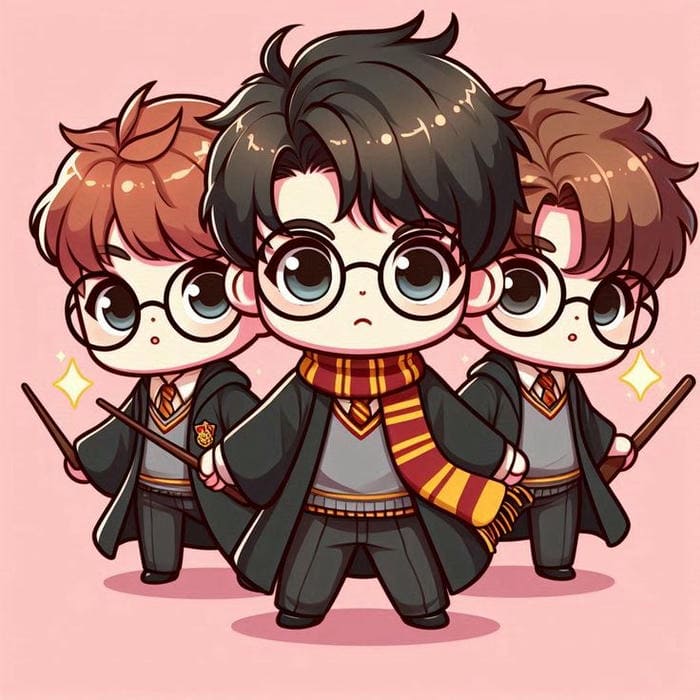 Harry Potter chibi cùng những người bạn