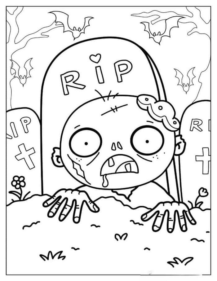 Hình ảnh Zombie tranh tô màu