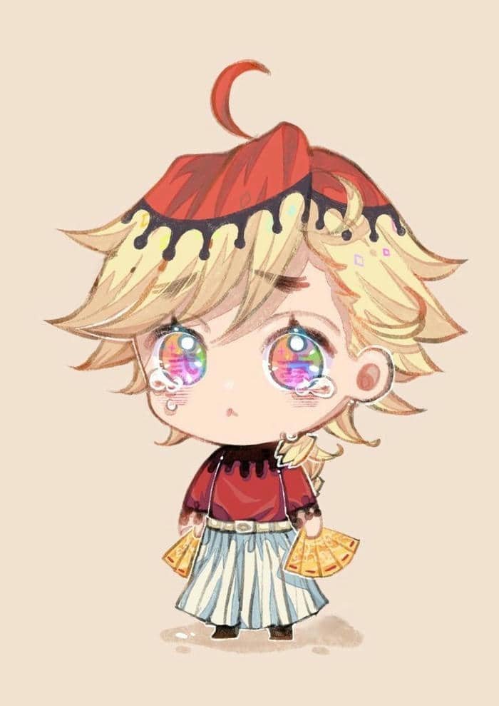 Hình ảnh chibi Douma biểu cảm siêu đáng yêu