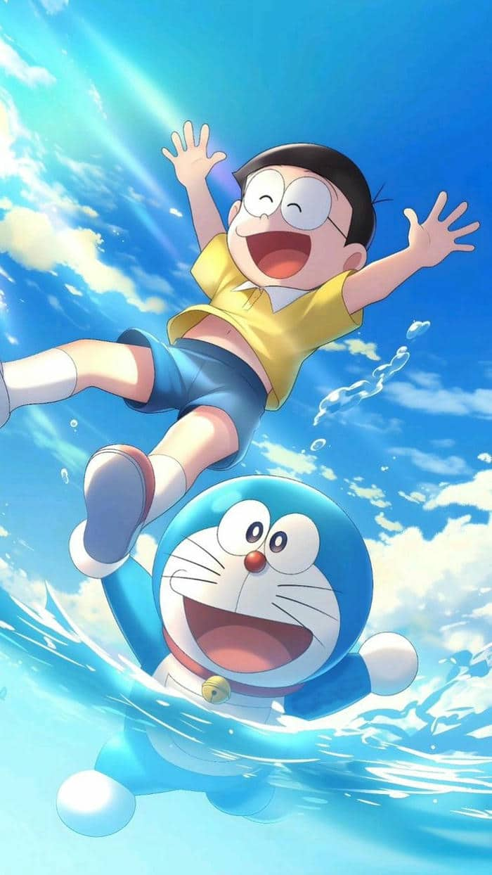 Hình ảnh chibi Nobita và Doraemon